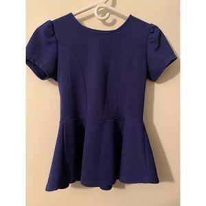 Royal Blue Peplum Top